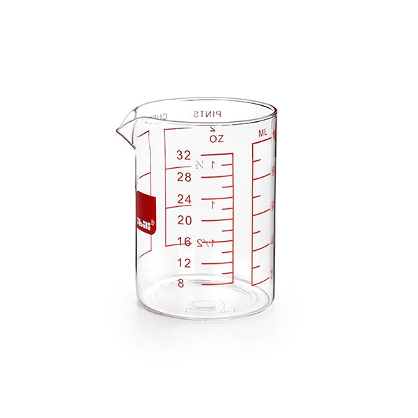 Verre doseur, Pot de mesure verres bécher tasse, Verre à mesurer cuisine,  grande tasse à mesurer en verre avec poignée et couvercle clair gradué  bécher tasse pour cuisine Restaurant(02) : : Cuisine