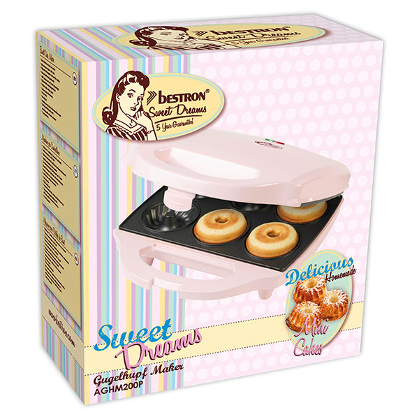 Appareil 6 gâteaux Kougelhopf 900 W Sweet Dreams rose Bestron - Mathon - 4