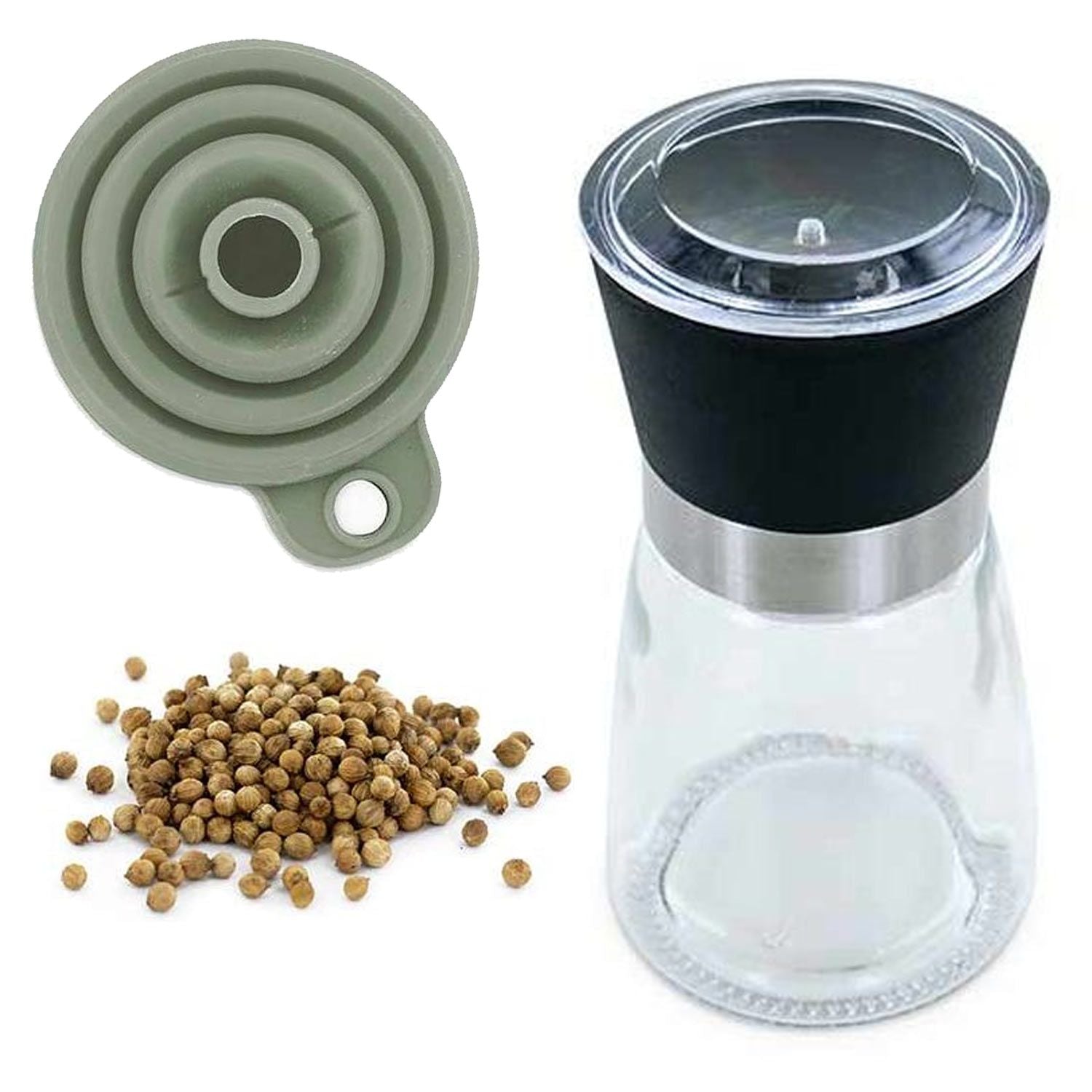 Moulin à épices, entonnoir et coriandre en graine bio Aromandise - Mathon