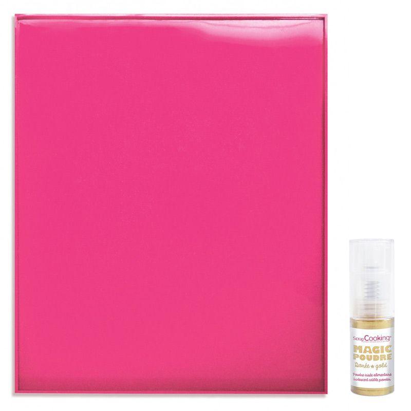 Tapis silicone pour génoise 30 x 40 cm + 1 poudre alimentaire irisée dorée Scrapcooking - Mathon