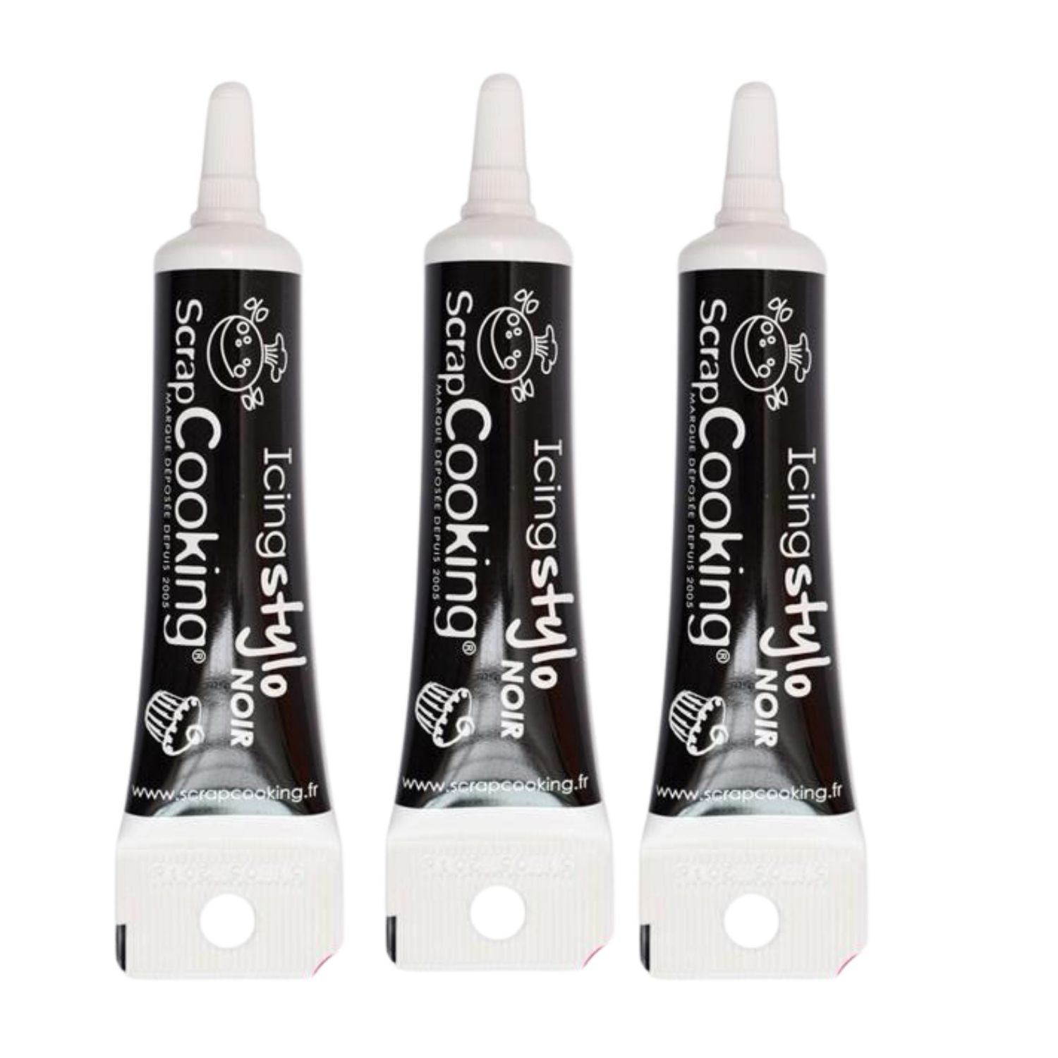 3 stylos de glaçage noir Scrapcooking - Mathon