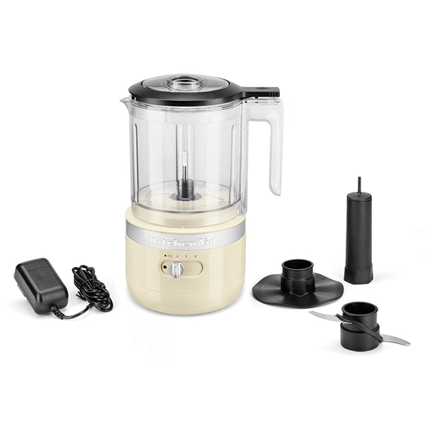 Hachoir électrique 2 vitesses sans fil 1,18 L crème 5KFCB519EAC Kitchenaid - Mathon - 1