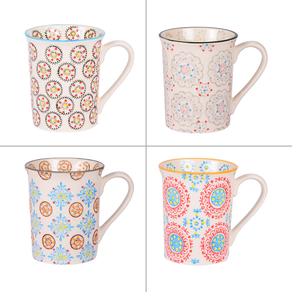 Coffret de 4 mugs Bohème 30 cl Table passion - Mathon - 1