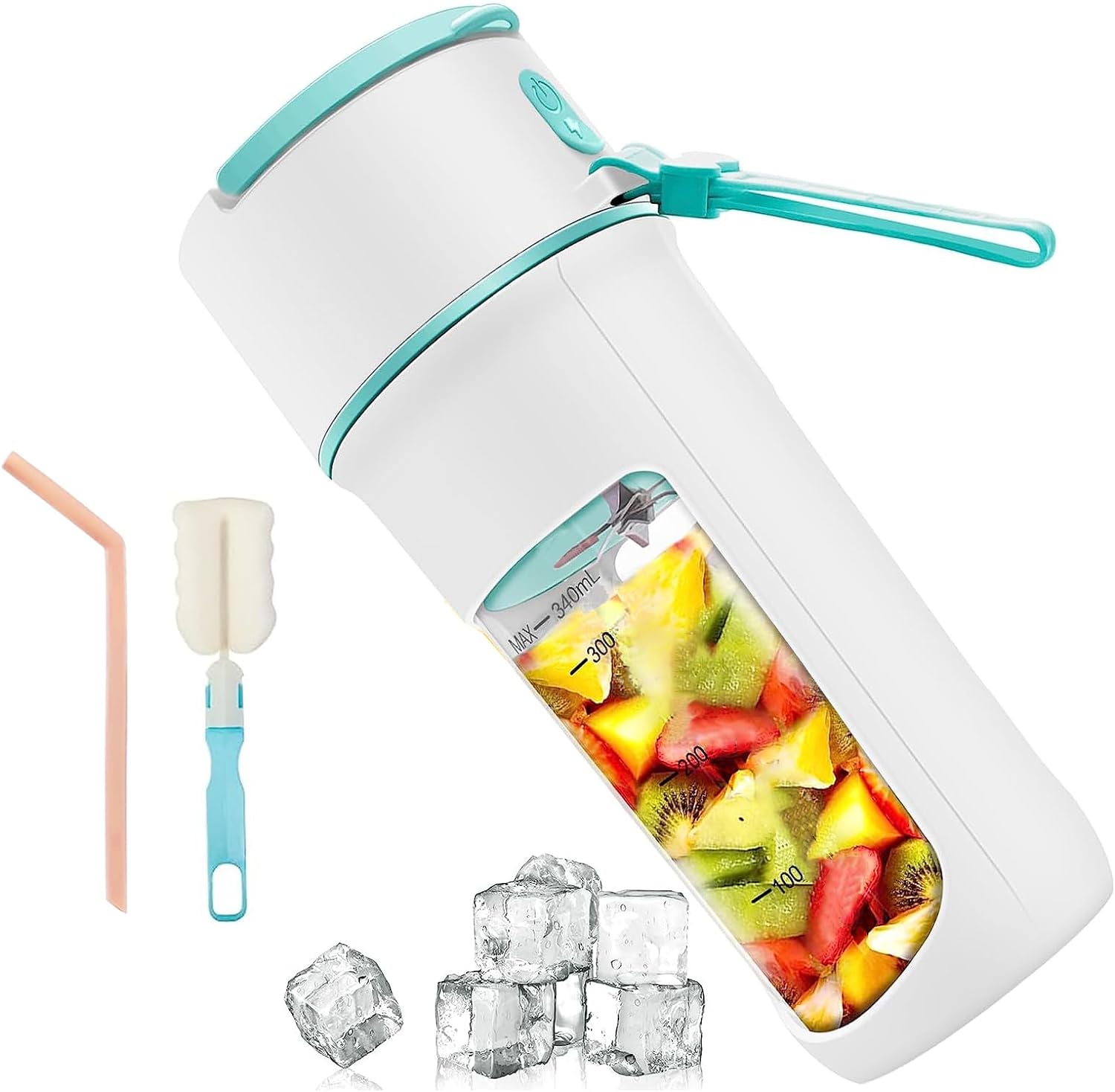 Blender électrique portable Smoothie 0,34L 55W avec Type-C rechargeable blanc Vendos85 - Mathon