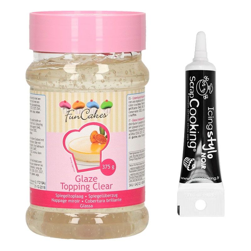 Glaçage miroir neutre 375 g + Stylo de glaçage noir Youdoit - Mathon