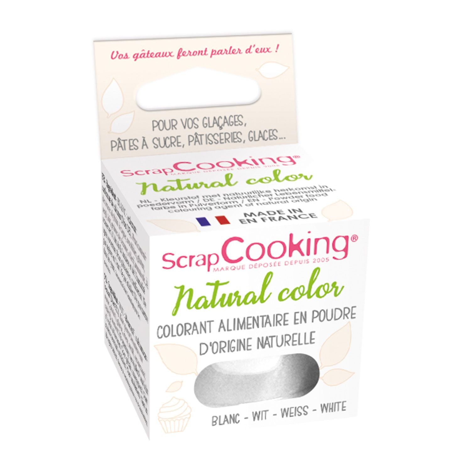 Colorant alimentaire naturel en poudre - Blanc Scrapcooking - Mathon