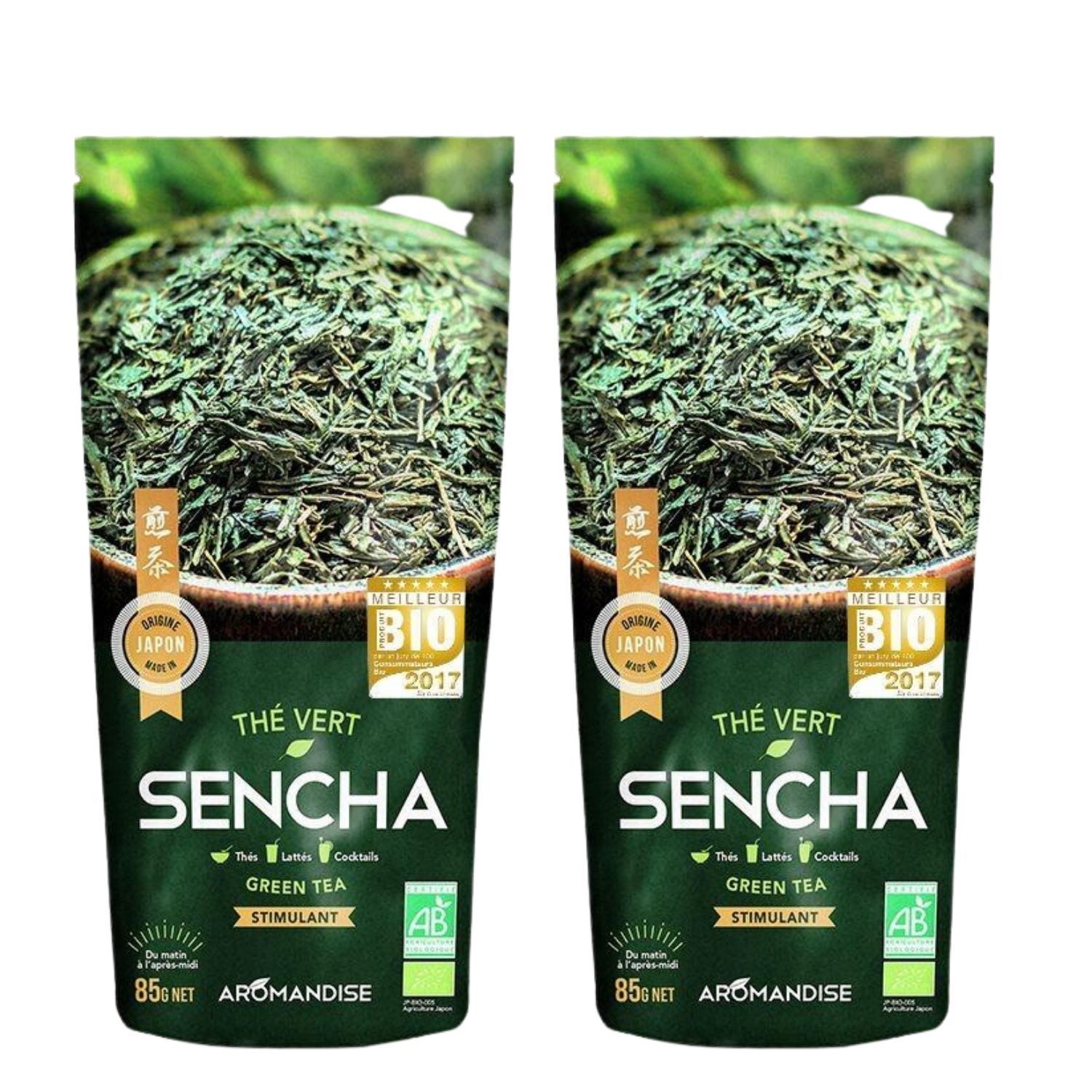 Thé vert bio japonais Sencha 170 g Aromandise - Mathon