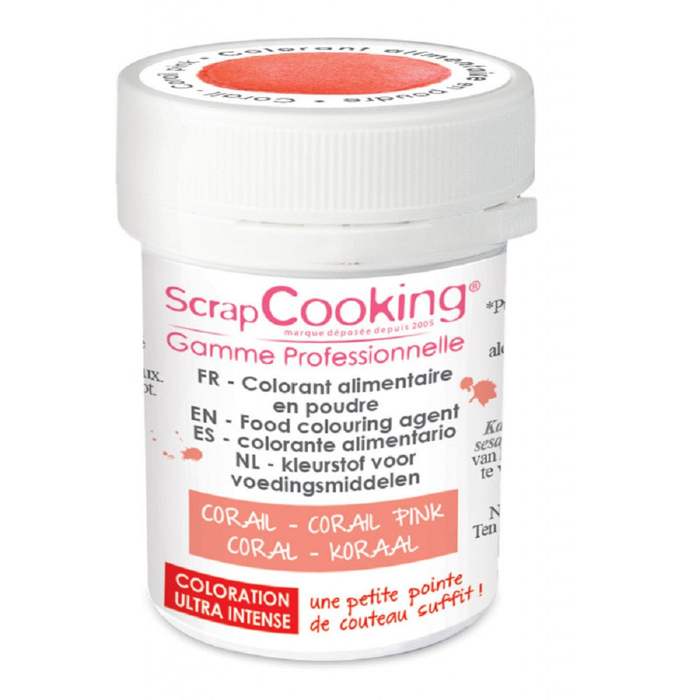 Colorant alimentaire en poudre corail Scrapcooking - Mathon