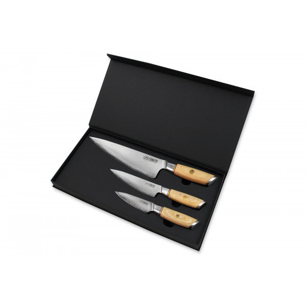 Coffret 3 couteaux de cuisine Fukito Pakka San Mai Fukito - Mathon - 1