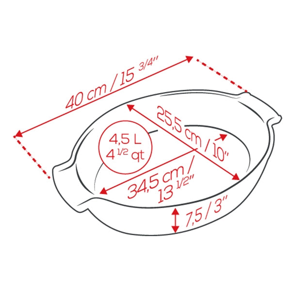 Plat à four ovale Appolia 40 cm rouge Peugeot - Mathon - 2