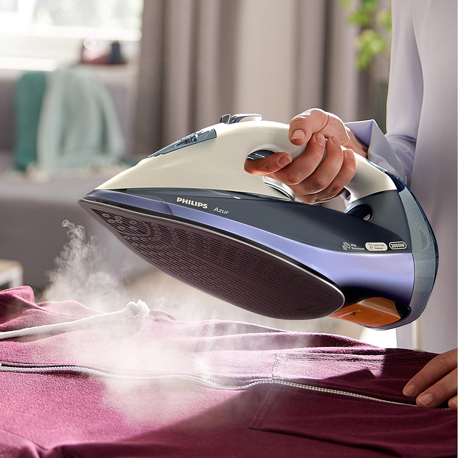 Fer à repasser de 0,3L 2800W bleu blanc Philips - Mathon