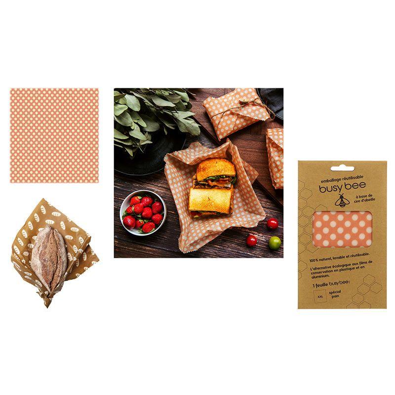 Emballage alimentaire réutilisable à la cire d