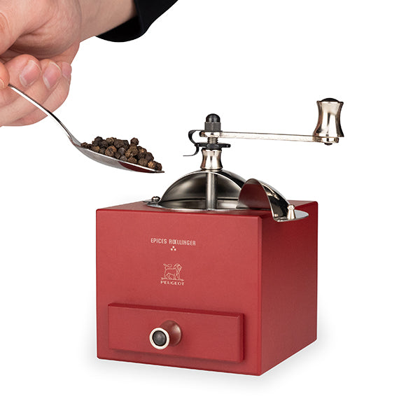 Moulin manuel à poivre hêtre Roellinger rouge piment Peugeot - Mathon - 5