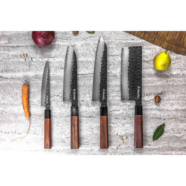 Couteau Sayuto Sequoia San Mai modèle universel 13,5cm brute de forge Sayuto - Mathon - 6