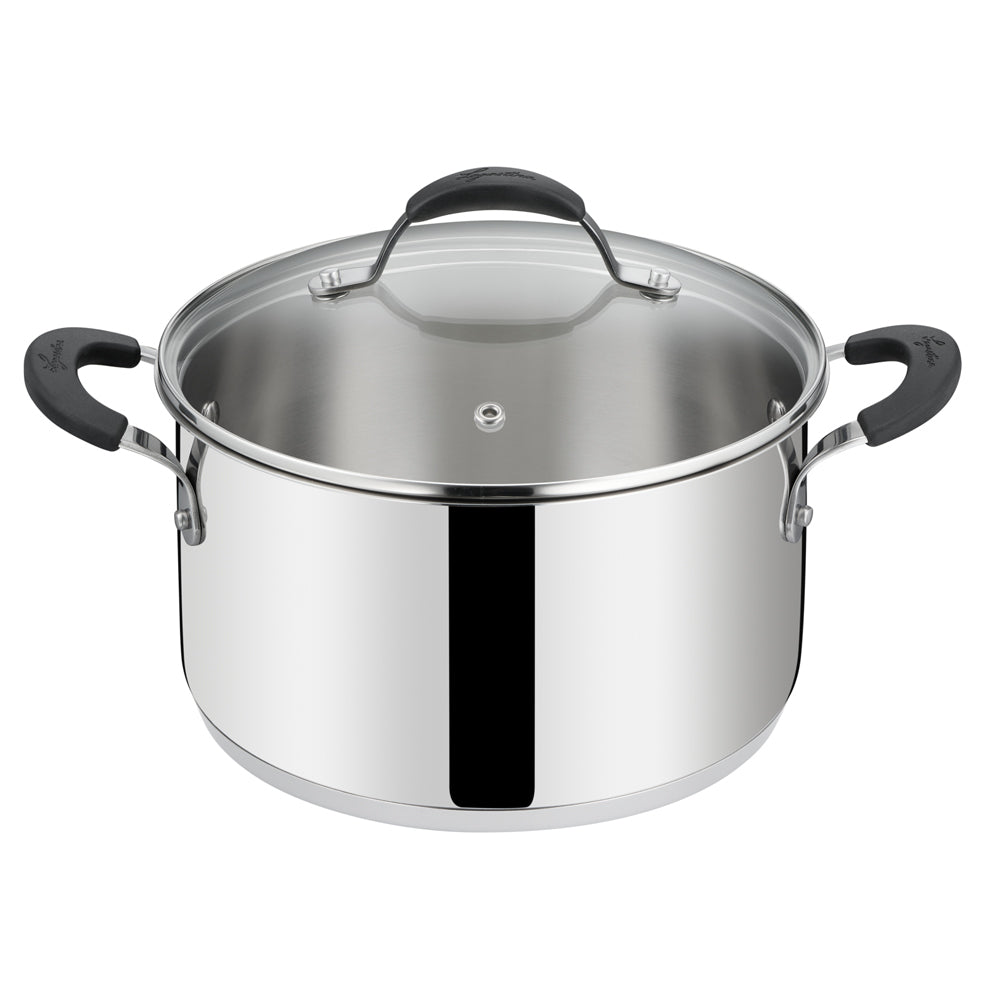 Faitout Tempra avec son couvercle 18 cm en acier inoxydable Lagostina - Mathon