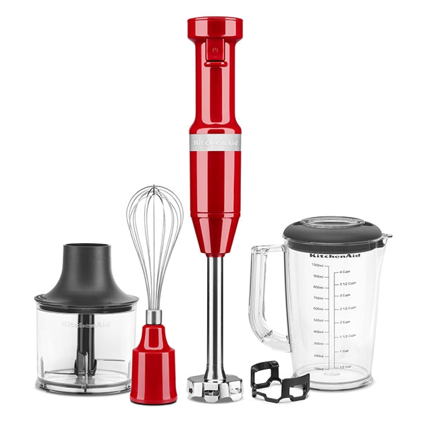 Mixeur plongeant 5 vitesses 180 W rouge empire Kitchenaid 5KHBV83EER Kitchenaid - Mathon - 1