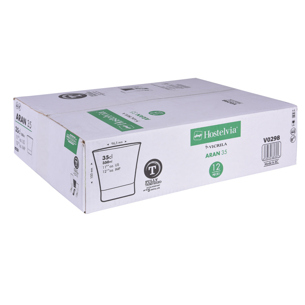 Boîte de 12 gobelets trempés  Aran 35 cl Vicrila - Mathon - 2