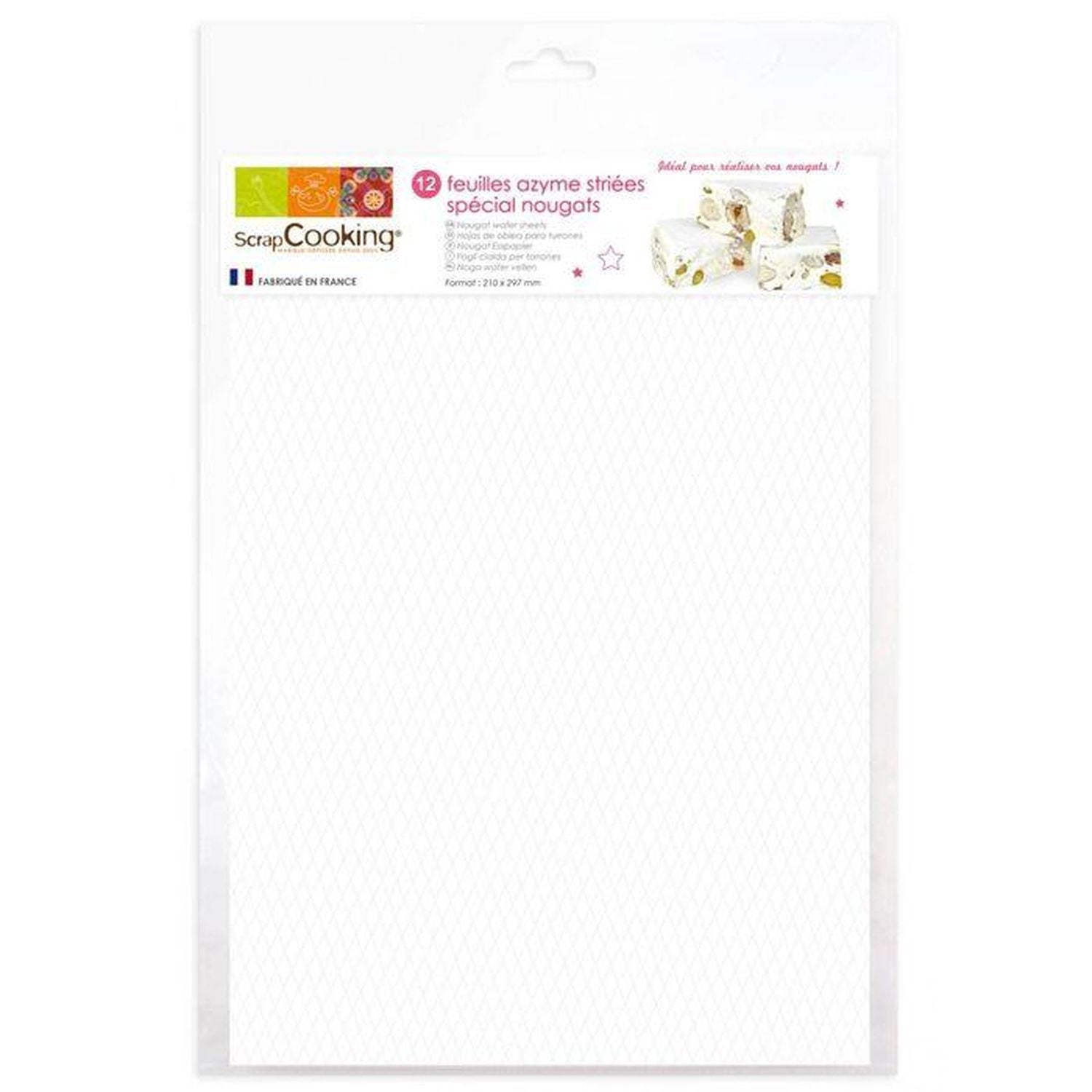 24 feuilles azymes blanches A4 pour nougat Scrapcooking - Mathon
