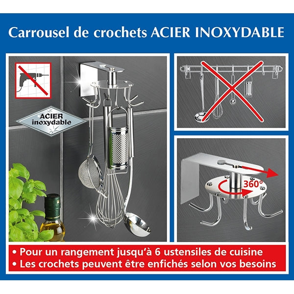 Carrousel porte-ustensiles en acier inoxydable Wenko by Maximex - Mathon - 2