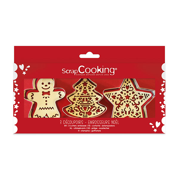 3 emporte-pièces et embosseurs Noël Scrapcooking - Mathon - 1