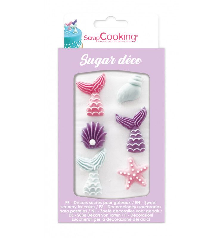 6 décors sucrés Sirène Scrapcooking - Mathon