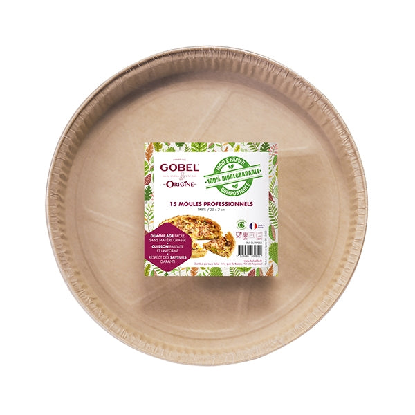 Pack de 15 moules à tarte en papier 24,6 cm Gobel - Mathon - 1