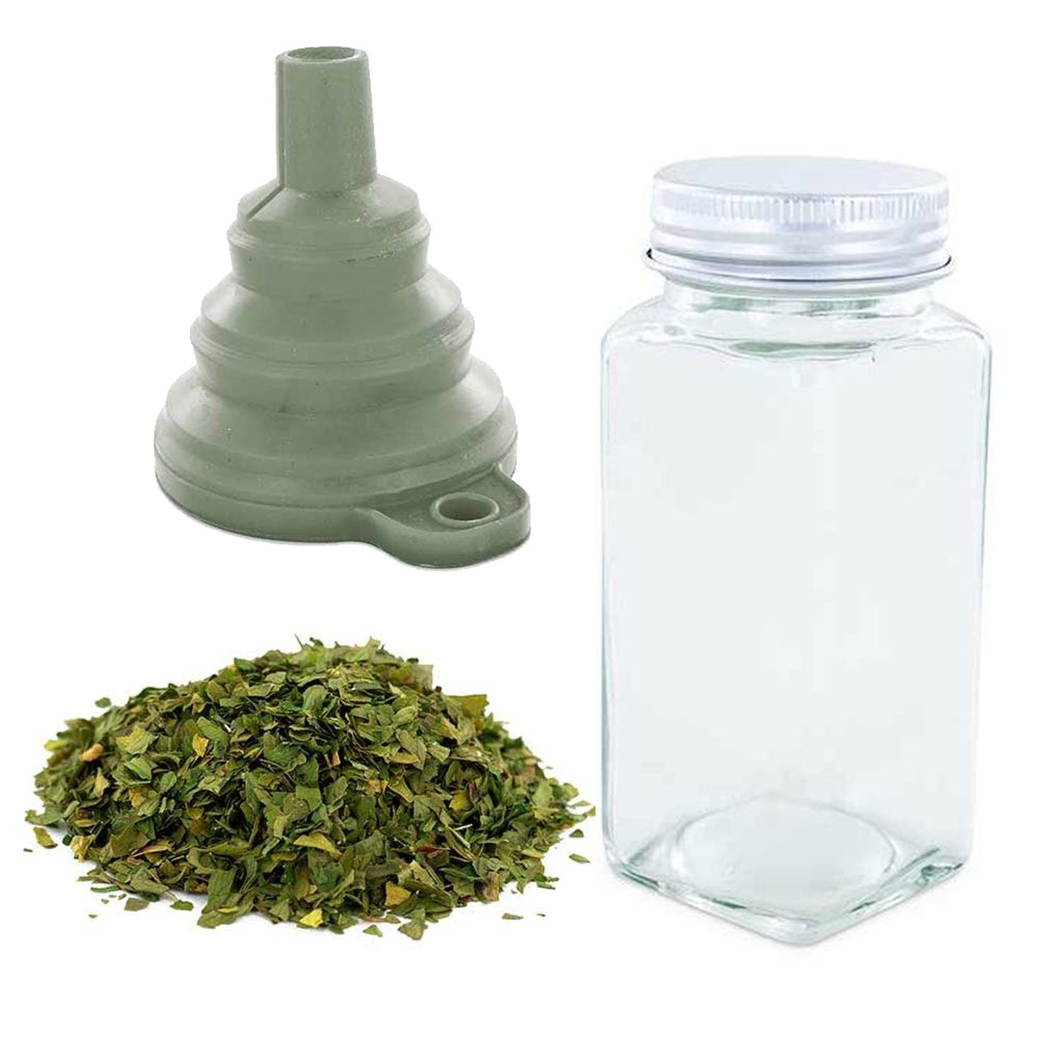 Flacon à épices poudreur + entonnoir + persil bio 15 g Aromandise - Mathon