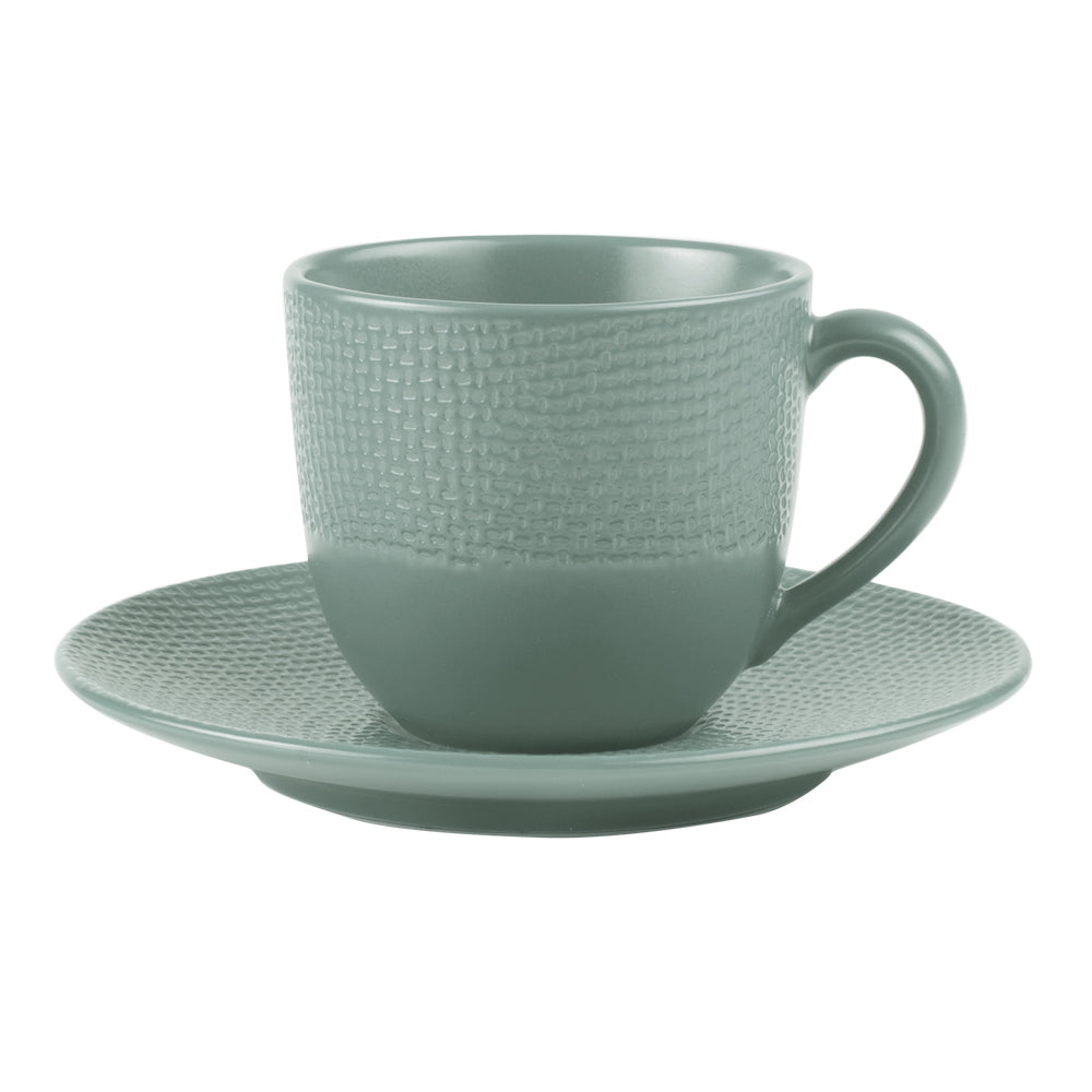 Tasse à café et sous-tasse Vésuvio bleu 12 cl (lot de 6) Table passion - Mathon