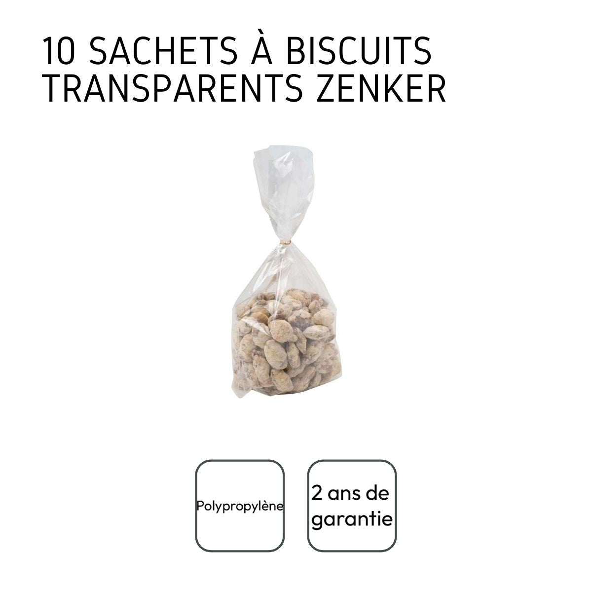 Lot de 10 grands sachets biscuits transparents Smart Pastry Zenker