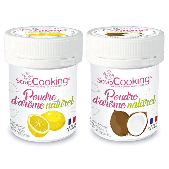 Arômes alimentaires naturels en poudre - citron et noix de coco - 2 x 15 g Scrapcooking - Mathon