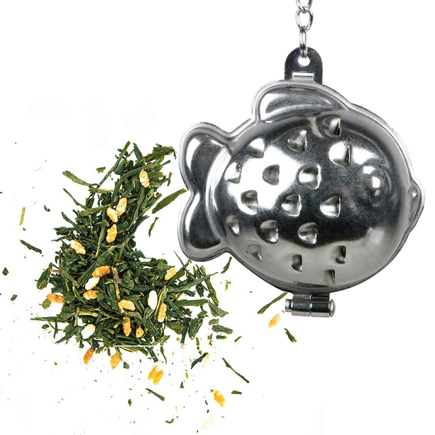Boule à thé chat blanc-poisson + thé vert Genmaicha 100 g Youdoit - Mathon