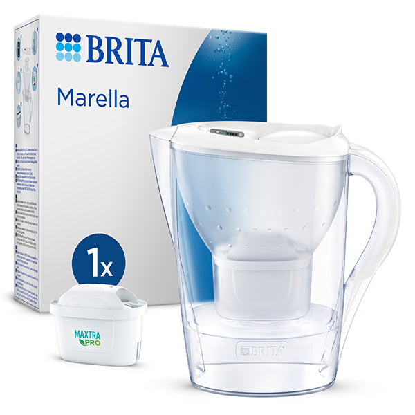 Carafe filtrante Marella blanche 2,4 L et filtre Maxtra Pro Brita france - Mathon - 2
