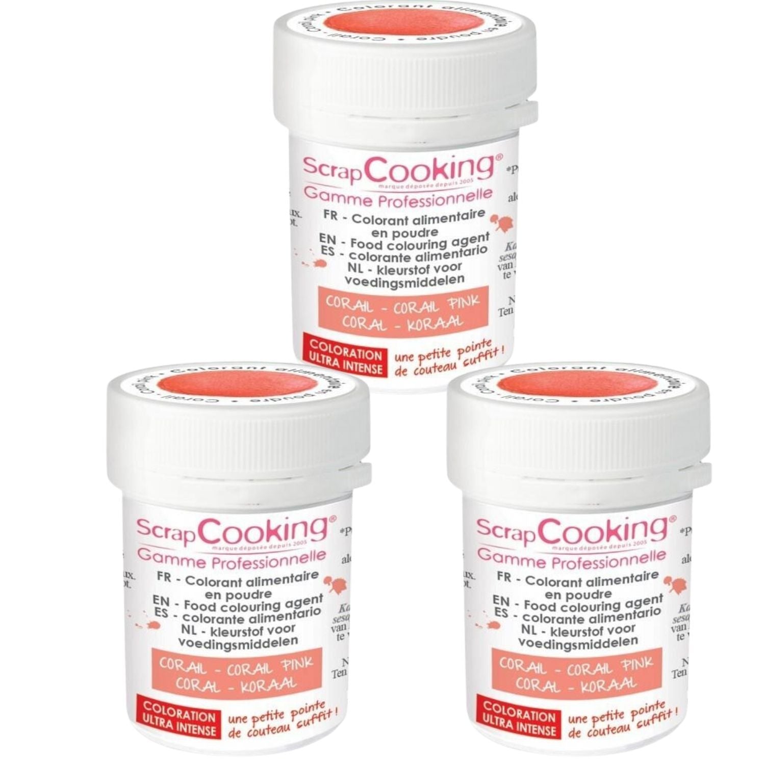 Colorant alimentaire en poudre 15 g - corail Scrapcooking - Mathon