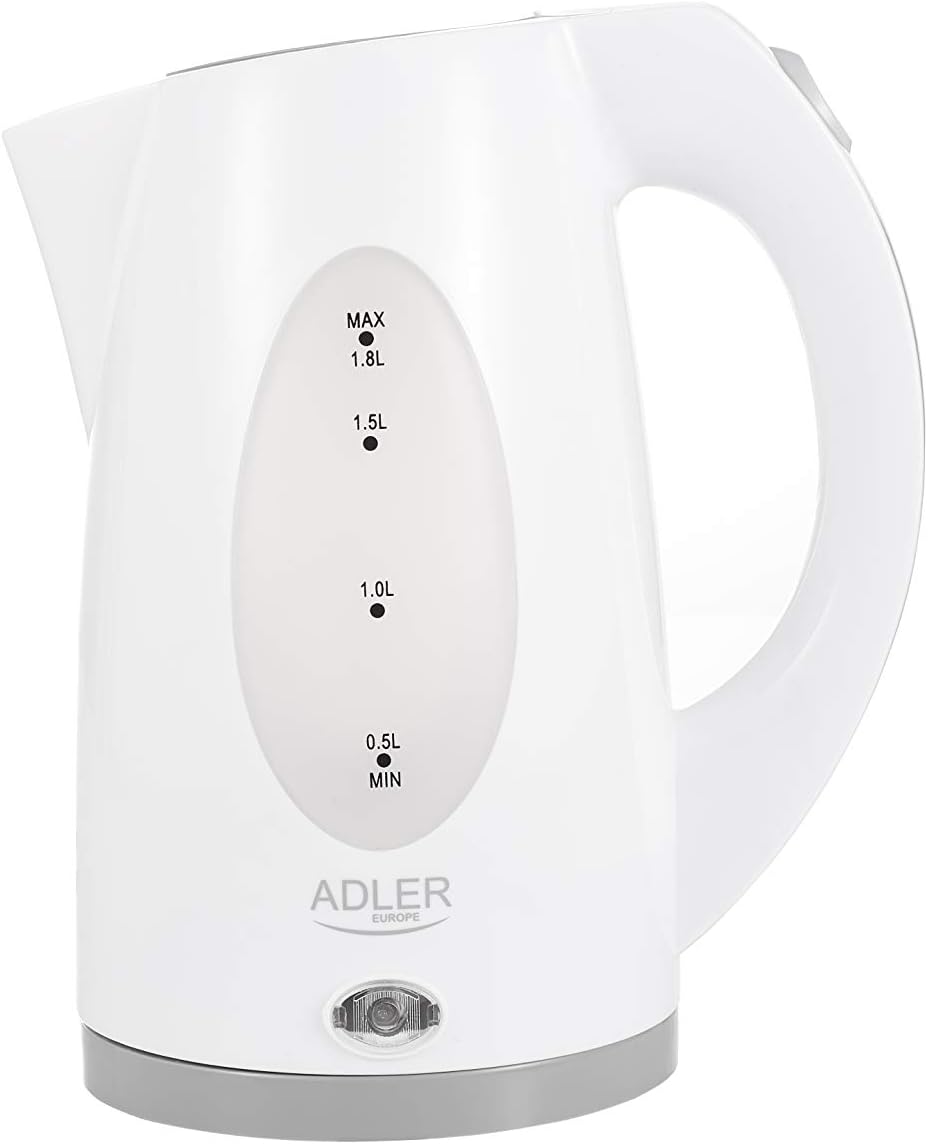 bouilloire électrique de 1,8L 2000W gris blanc Adler - Mathon