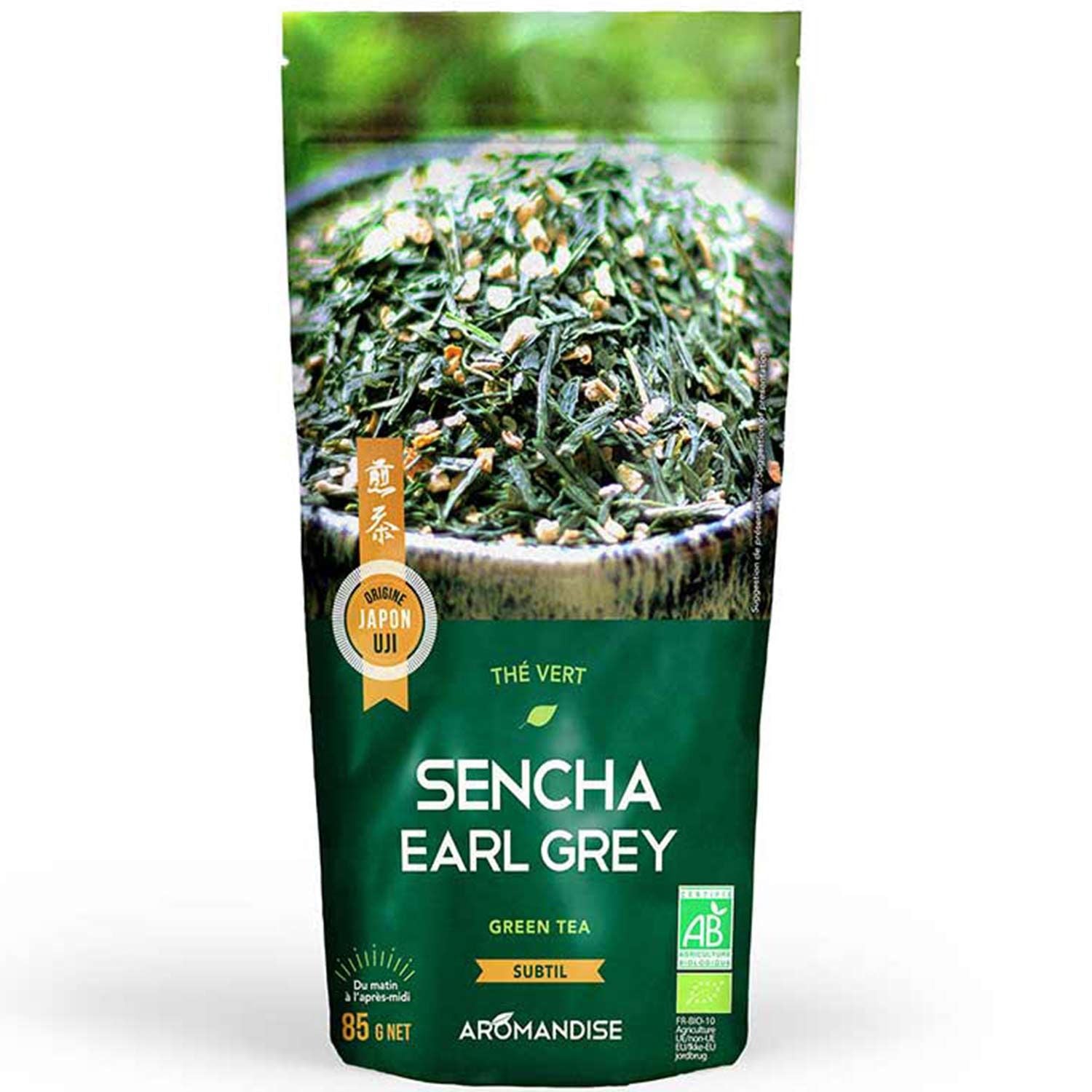 Thé Vert Bio Japonais Sencha Earl Grey 85 g Aromandise - Mathon