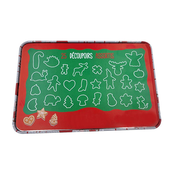 25 emporte-pièces et boite en métal rouge Patisse - Mathon - 2