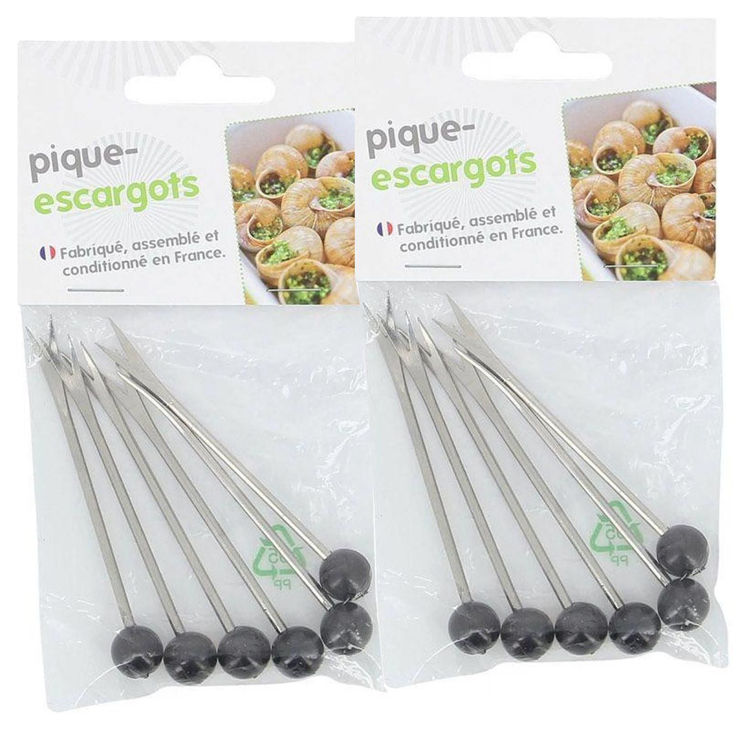 12 piques à escargots en inox et plastique 8,5 cm Chevalier diffusion - Mathon