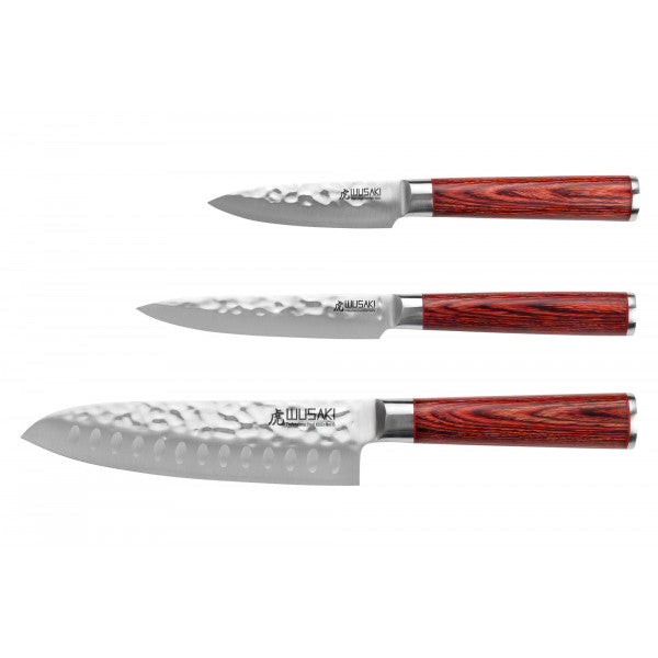 Coffret couteaux Santoku + Universel + Office Wusaki Pakka X50 Wusaki - Mathon - 4