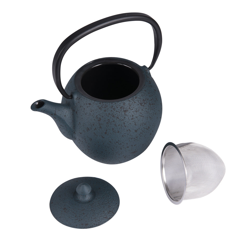 Théière en fonte 1l avec filtre inox Silicia bleue Table passion - Mathon - 2