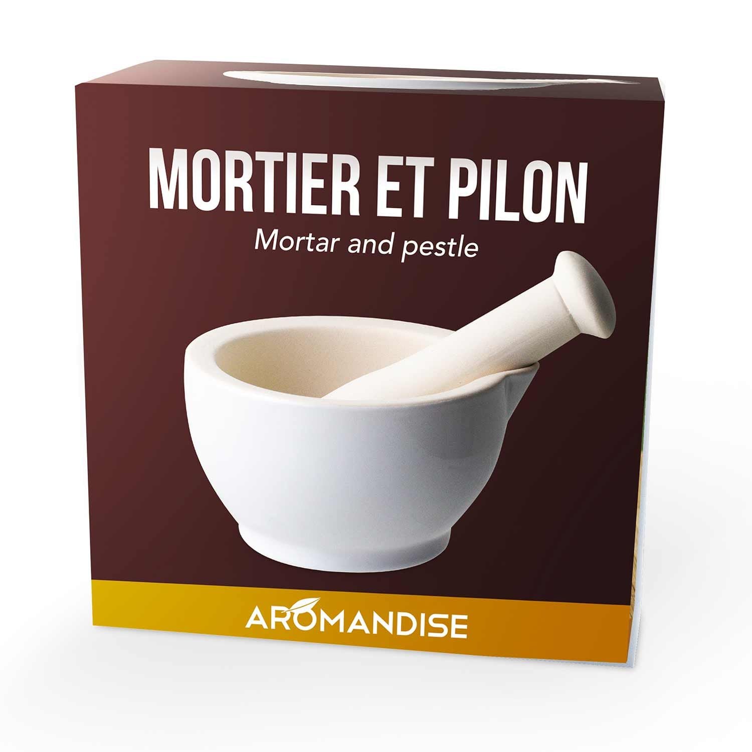 Mortier + pilon en grès blanc - Ø 10 cm Aromandise - Mathon