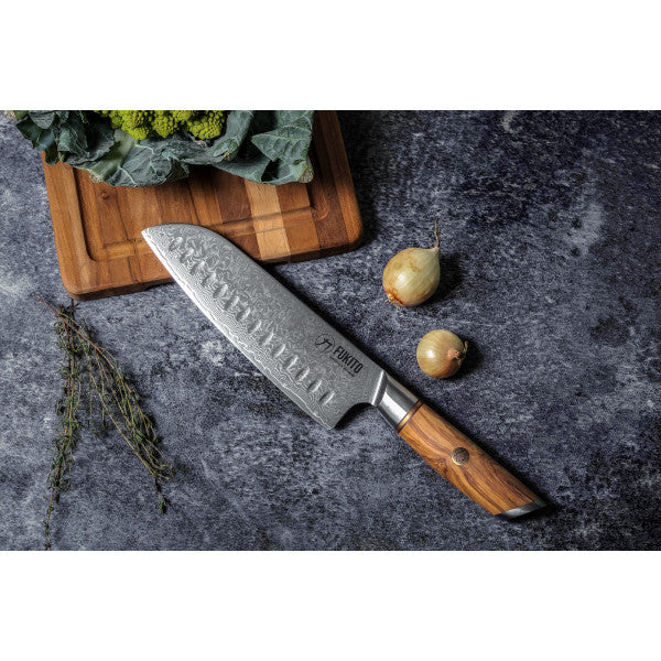 Couteau Fukito Olive Damas modèle Santoku 18cm Fukito - Mathon - 2
