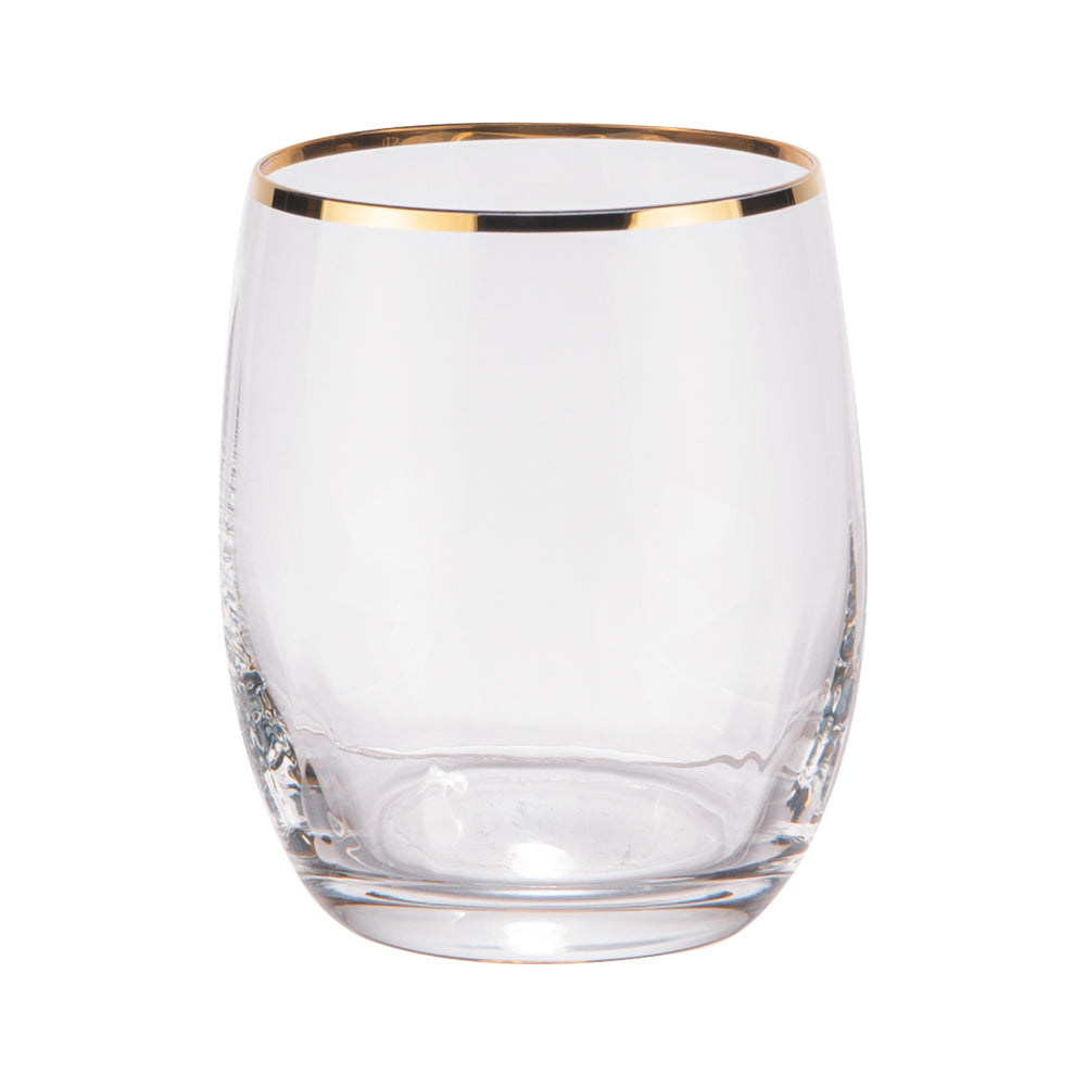 Boite de 6 gobelets bas Waterfall filet or 30 cl Table passion - Mathon - 1