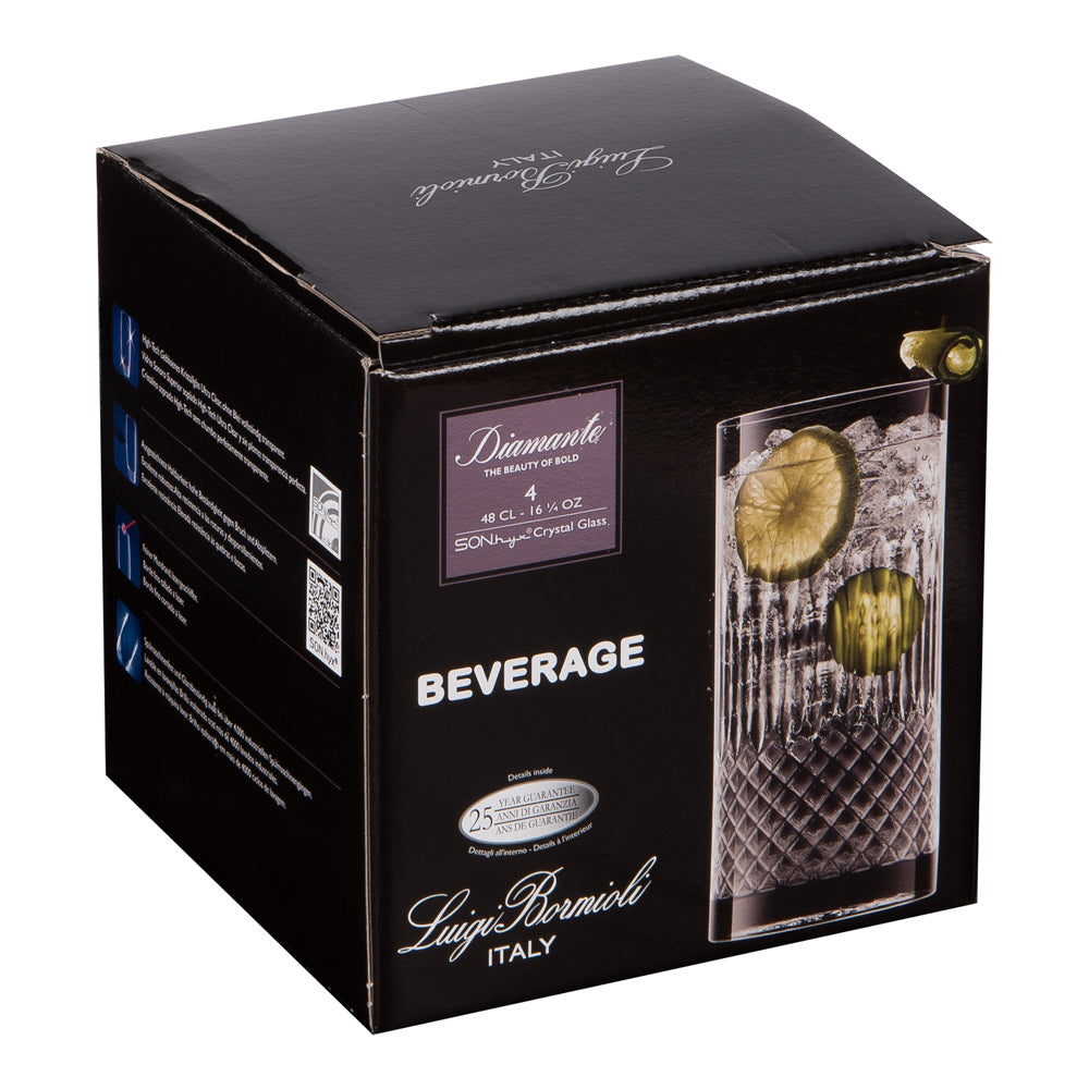 Boîte de 4 gobelets hauts Diamante 48 cl Bormioli Luigi - Mathon - 2