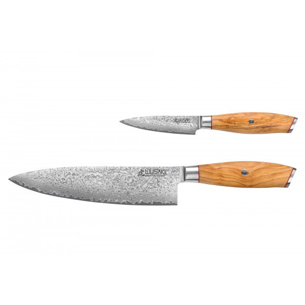 Coffret Wusaki 2 couteaux chef + office Fujiko manche olivier Wusaki - Mathon - 2