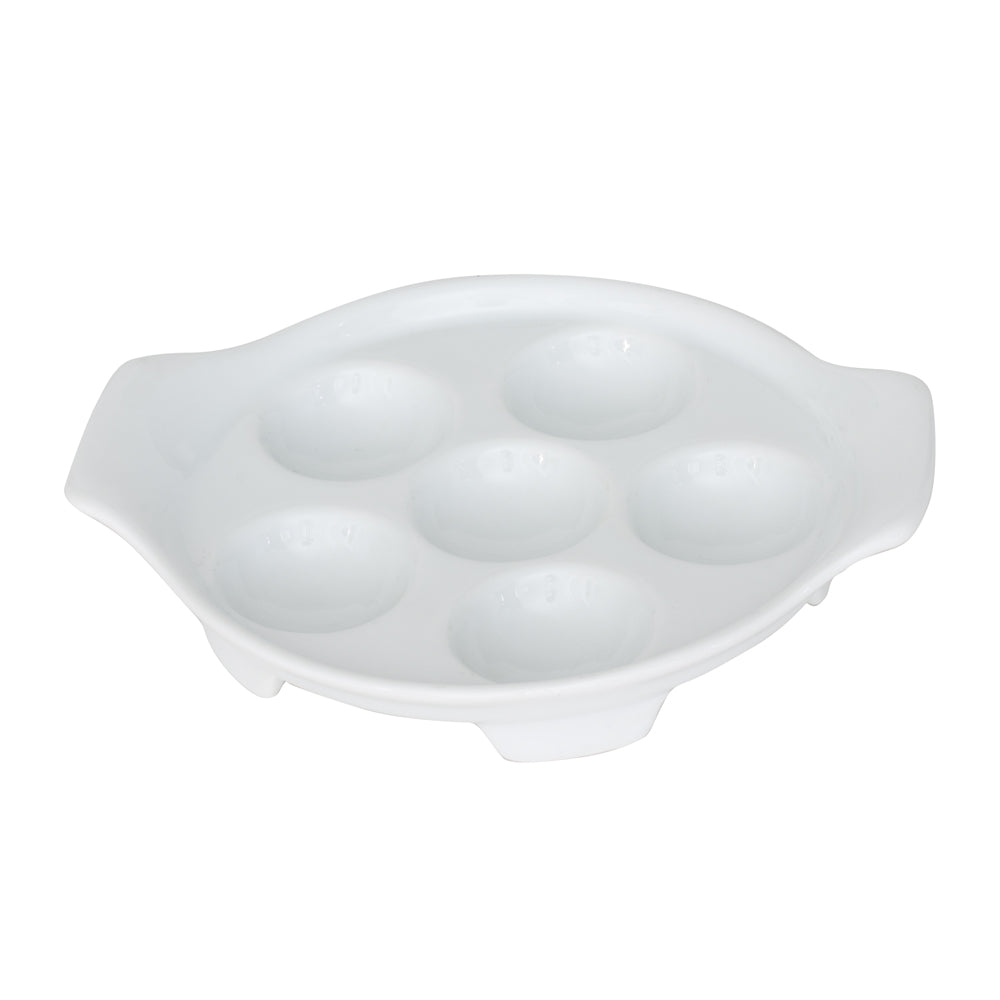 Assiette à escargots 6 trous Porcelaine Girard - Mathon