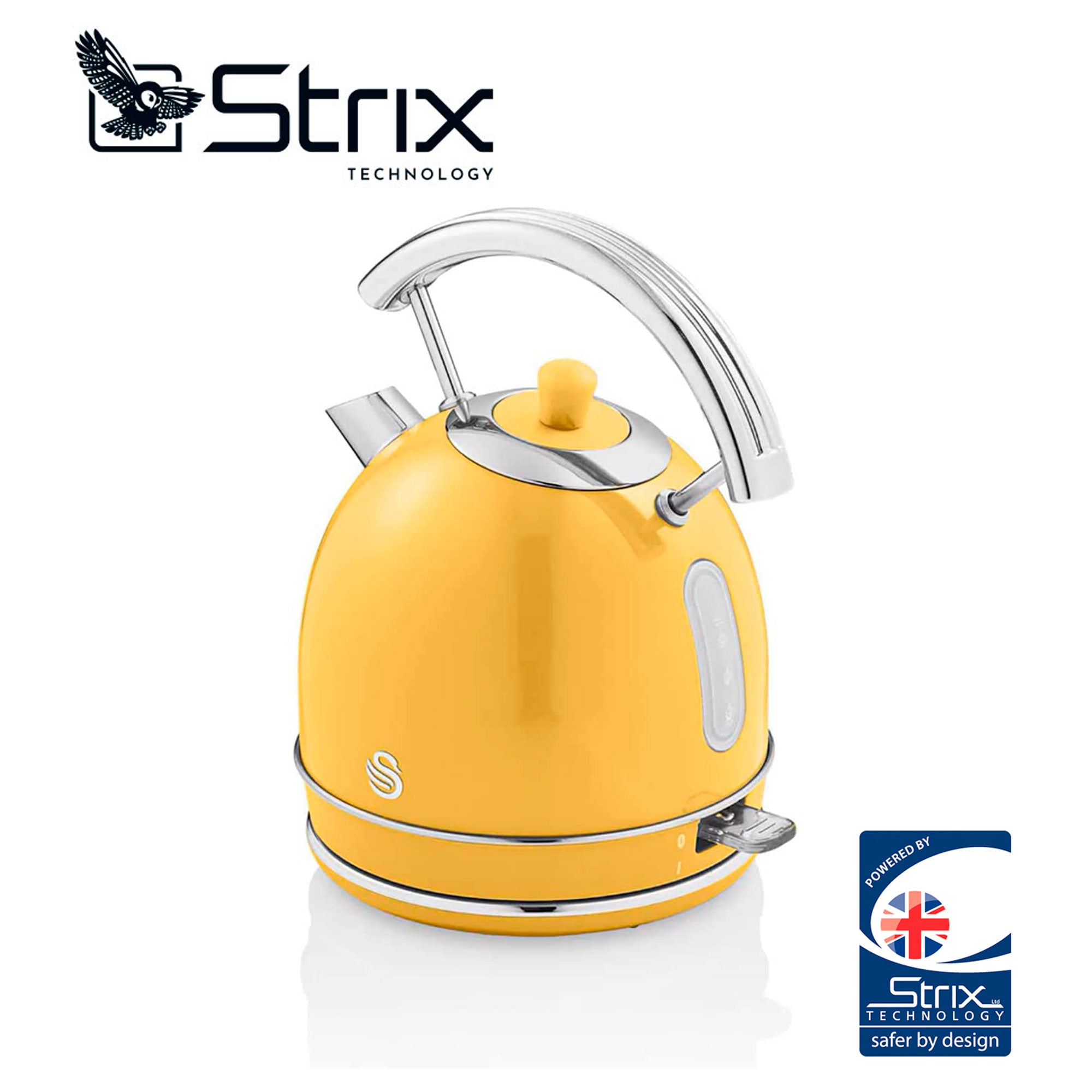 Retro Bouilloire, 1,8 L, Acier Inoxydable sans BPA, Résistance Cachée, sans Fil 3000 Jaune SK14630YELNEU - Mathon - 4