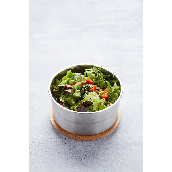 Lunch box ronde en inox 850 ml et couvercle en bambou Point Virgule - Mathon - 2