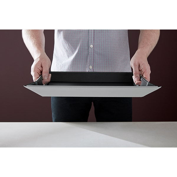 Plateau bicolore réversible noir et gris 45 cm FreeForm - Mathon - 2