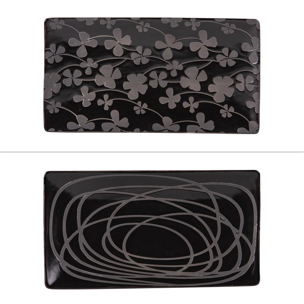 Plateau Lava 29x16 cm noir (lot de 2) Table passion - Mathon - 1
