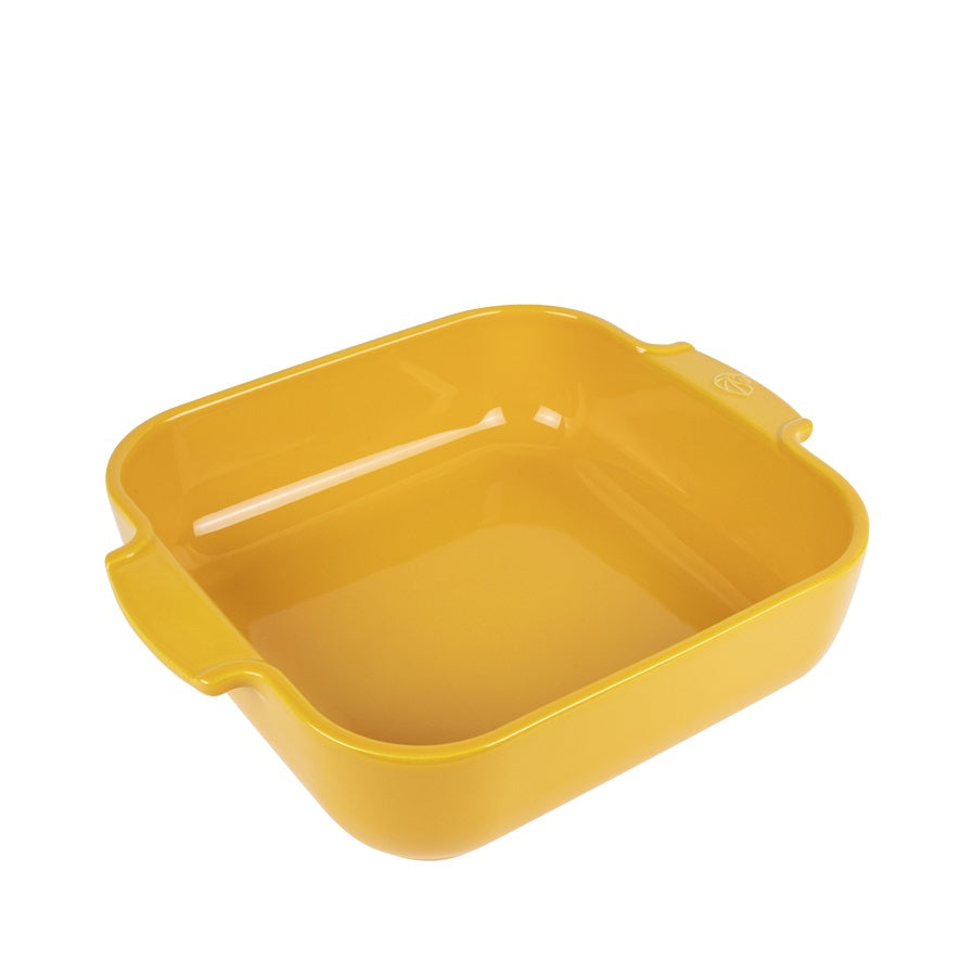 Plat carré 28cm jaune safran Peugeot - Mathon - 1